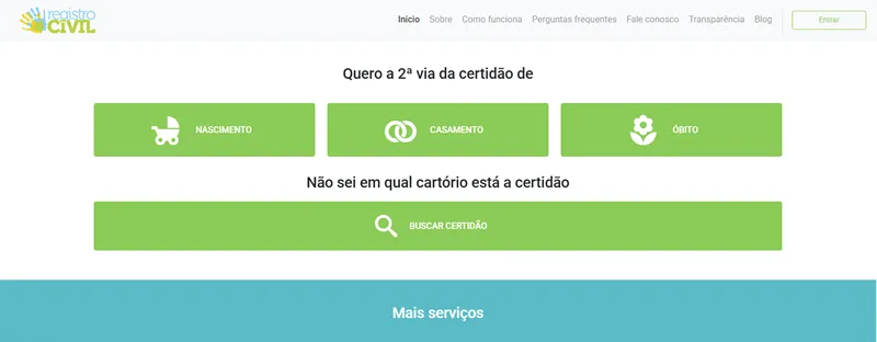 2ª via da certidão de Nascimento, Casamento ou Óbito